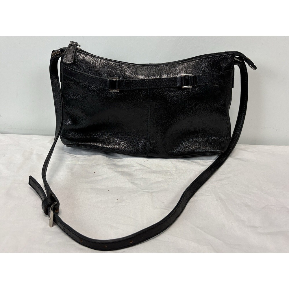 Vtg Etienne Aigner Leather Shoulder Bag Purse Black Small Y2K 90's Lots Pockets